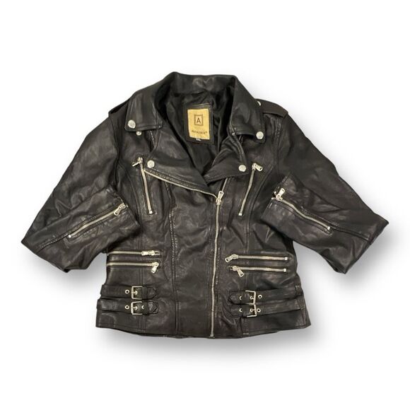 Aviatrix Leather Biker Jacket Size 2XL but fits like a size L. - Picture 1 of 7